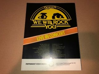 Queen Rare 8 " X 10 " We Will Rock You Ad Poster Live In Concert Tour The Game