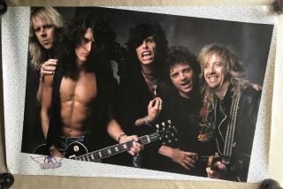 Rare.  Vintage Aerosmith Poster 23x34 " Rock Music Tyler Les Paul 80s 90s (1990)
