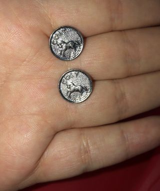 Rare - (2) Colt Silver Replacement Grip Medallions Compatible W/ All Colt Grips
