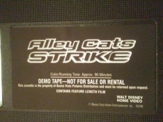 Extremely Rare Disney VHS Alley Cats Strike demo vhs tape - Not on DVD 4