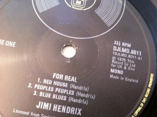 Jimi Hendrix: For Real Rare Uk 1st Press Double Album - Mono Vinyl