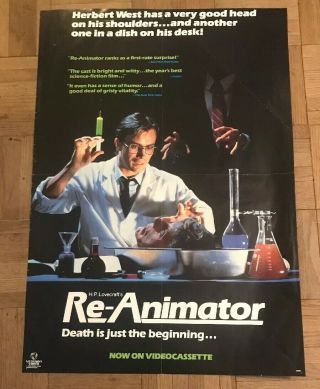 Rare Re - Animator Vhs Release Movie Poster 27 X 41