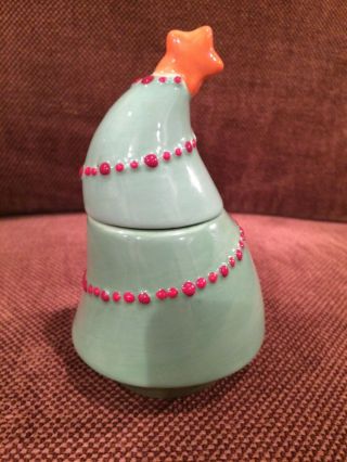 Rare 2 Piece Stackable Christmas Tree Salt And Pepper Shaker