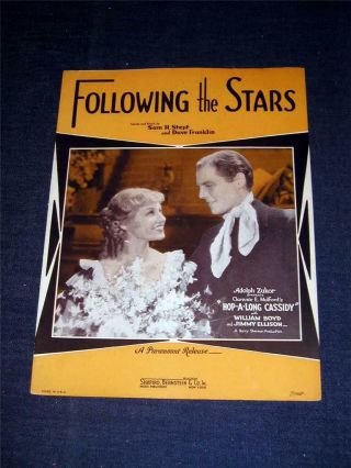 Rare 1935 William Boyd Movie Hop A Long Cassidy Sheet Music