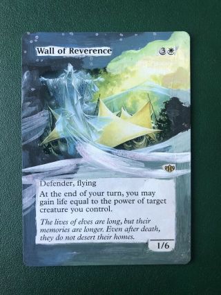 Mtg Wall Of Reverence Altered Hand Painted Conflux Magic