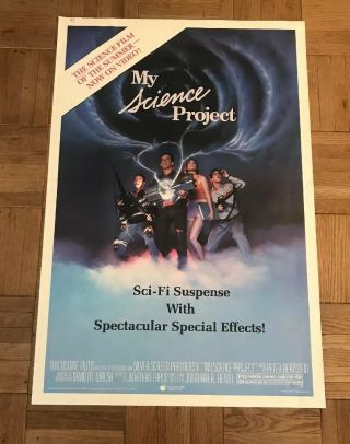 Rare “my Science Project” Vhs Release Movie Poster 27 X 41