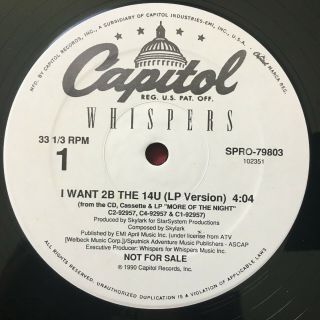 The Whispers I Want To Be The 14u (1990) Rare Soul Funk 12 " Promo Capitol