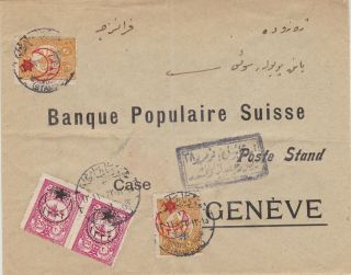356) Turkey 1917 - Rare Censor Cover Mahmoud Pacha To Suisse - Franking