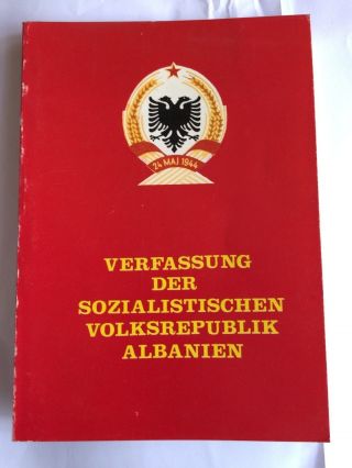 Constitution Of The Socialist Republic Of Albania Book - German Language - 1989 - Rare
