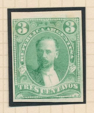 RARE ARGENTINA STAMPS 1888 70 3c CELMAN COLOUR TRIAL PROOFS THICK PAPER,  MH VF 6