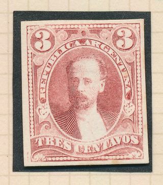 RARE ARGENTINA STAMPS 1888 70 3c CELMAN COLOUR TRIAL PROOFS THICK PAPER,  MH VF 7