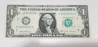 2017 Binary $1 One Dollar Bill Ultra Rare Ink Smear