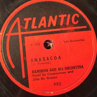 Damiron Anabacoa 5 Vocals And 1 Mambo Atlantic 983 Latin Jazz Rare 78