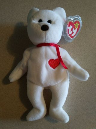Rare Ty Beanie Baby Valentino Bear Misprinted With Brown Nose