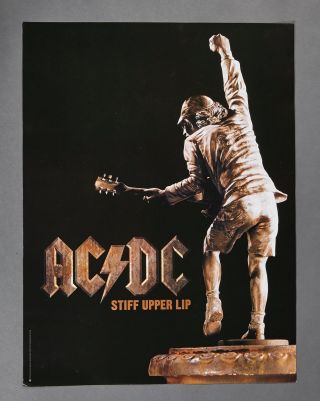 Ac/dc 2000 Stiff Upper Lip Angus Statue Promo Poster Rare 24x18