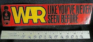 Rare Vintage War The Music Band Bumper Sticker Like You 