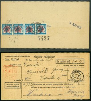 Yugoslavia,  Vransko Ljubljana 1921 Placilna Nakaznica Vf Slovenia Rare