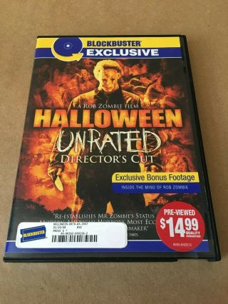 Rare Blockbuster Video Exclusive Rob Zombie Halloween Unrated Director 