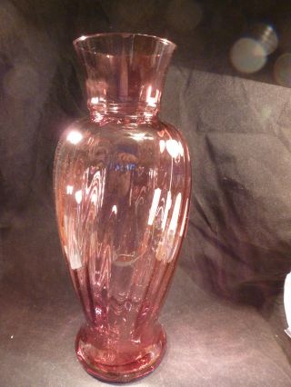 Rare Huge Elegant 15 " Pilgrim Cranberry Glass Vase Made In Usa With Gold