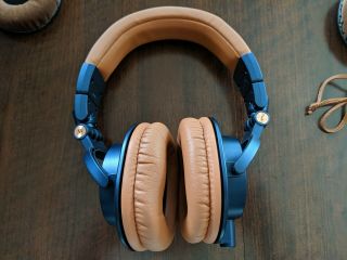 Audio Technica ATH - M50X Headphones Limited Edition Blue & Tan Rare headphones 3