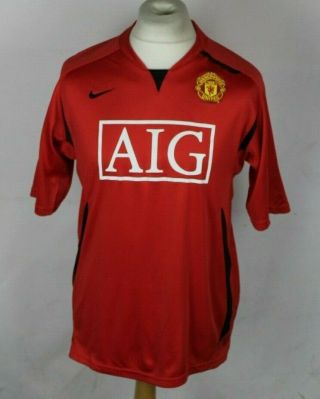 Vintage Manchester United Training Football Shirt 07 - 09 Mens Medium Nike Rare