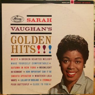 Sarah Vaughan’s Golden Hits Lp Mercury Sr - 60645 Rare Early Stereo Nm