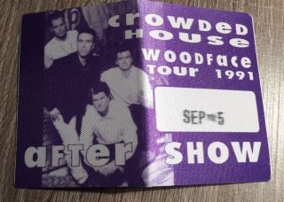 Crowded House Woodface Tour 1991 After Show Backstage Pass Rare