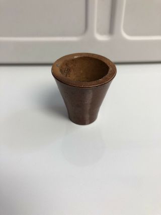 Antique Stoneware Mortar Shot Glass ? Civil War Era Mini Pocket Size Unique Rare