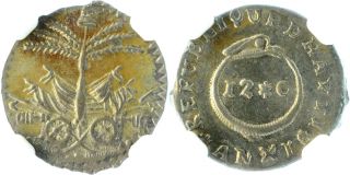 Ngc Haiti 12 Centimes An Xi 1814 Au58 Rare About Unc Ns6.