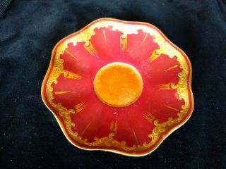 Vintage Coalport England Saucer Plate - Rare Find Red And Gold