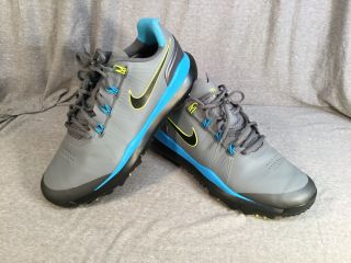 Euc Rare Nike 2013 Tw 14 Tiger Woods Golf Shoes Gray/blue 599416 - 002 12.  0