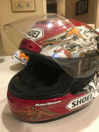 Shoei X - 11 X - Eleven Helmet L Large Rare Bull Art Racing Dot Red And Grey