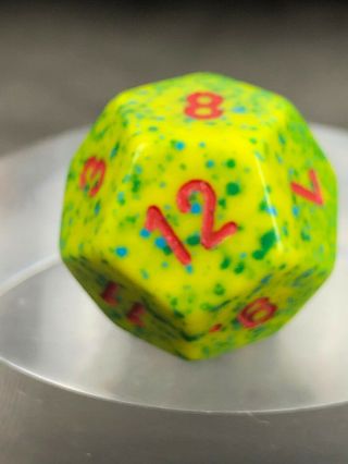Vintage Rare Oop Adonis D12 Chessex Dice Green Blue Speckled Red Pips