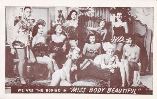 Unidentified In " Miss Body " - 1953 Palace Theatre Advertising Card/rare