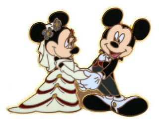 2017 Disney Mickey & Minnie Mouse Wedding Pin Rare
