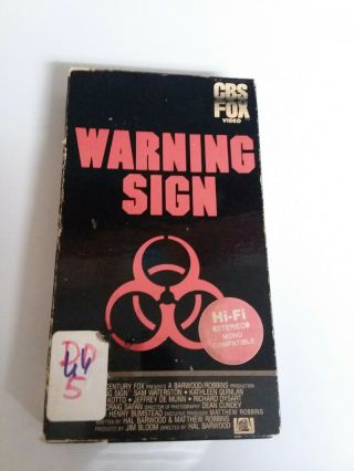 Warning Sign Vhs,  Rare