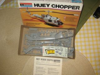 Rare Monogram 1/48 Scale Huey Usaf Chopper Model Kit