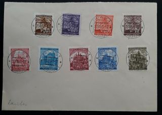 Rare 1941 Czechoslovakia (bohemia & Moravia) Cover Ties 9 Stamps Canc Prague