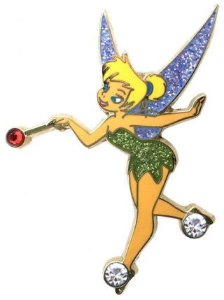 2010 Disney Tinker Bell With Jeweled Shoes & Wand Pin Rare