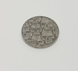 1934 Buffalo Nickel Hobo Nickel Coin Skulls And Skeleton Buffalo Rare