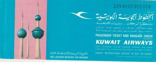 Kuwait Old Rare Passenger Ticket & Baggage Check Kuwait Airways To Cairo 1982