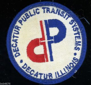 Rare Vintage 1950s/60s Embroidered Decatur Public Transit Systems Patch Illinois