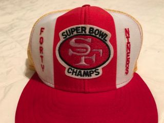 Vintage San Francisco 49ers Bowl SnapBack Hat Cap 1980’s Rare 2