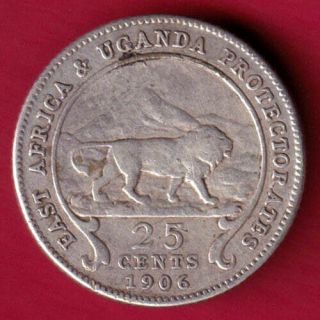 East Africa & Uganda Protectorates - 1906 - 25 Cents - Rare Silver Coin Be14