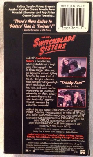 Switchblade Sisters by Quentin Tarantino (Prev.  Viewed VHS) RARE OOP 2