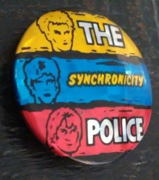 The Police Synchronicity Music Vintage Button Pin Rare Memorabilia Collectible