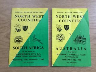 2 Rare N West Counties V South Africa & Australia Rugby Programmes 1958 &1960