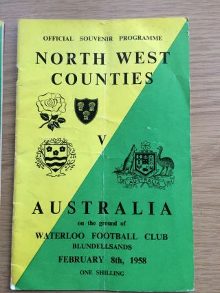 2 RARE N WEST COUNTIES V SOUTH AFRICA & AUSTRALIA RUGBY PROGRAMMES 1958 &1960 3