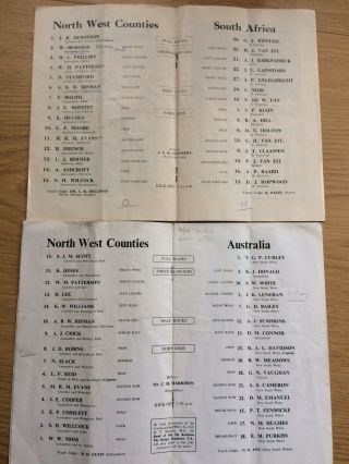 2 RARE N WEST COUNTIES V SOUTH AFRICA & AUSTRALIA RUGBY PROGRAMMES 1958 &1960 5