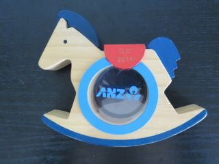 Rare 2014 Anz Bank Money Box Year Of The Horse (rocking Wooden Horse)
